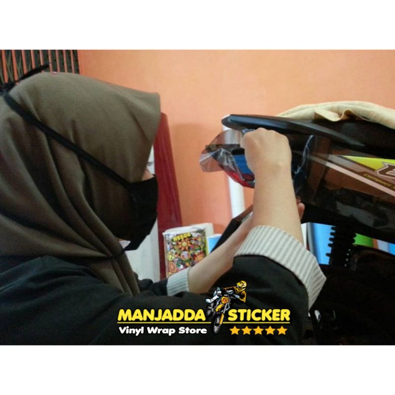 Stiker lampu skotlet headlamp hitam transparan smoke 60% 80% untuk motor mobil