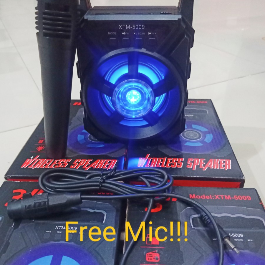 COD SPEAKER WIRELESS BLUETOOTH PROTABLE XTM-5009 PLUS MIC KARAOKE X-BASS / SPEAKER SALON AKTIF XTM-5009 SPEAKER KARAOKE