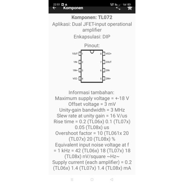 IC TL072 DIP / IC DUAL OP AMP TL 072