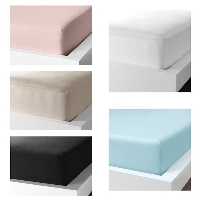 DVALA Seprai 90 x 200 cm berkaret, krem - putih - pink - hitam - biru muda - abu