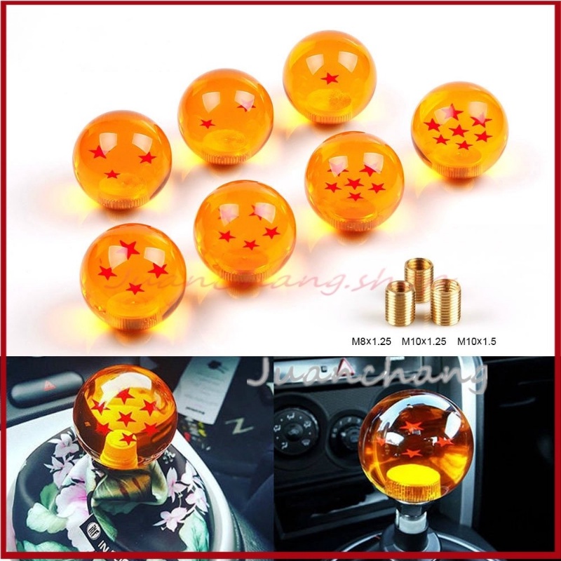 Knob Tuas Perseneling Mobil Bentuk Dragon Ball 1-7 Bintang Warna Amber Manual Universal Desain Dragon Ball 1-7 Bintang Bahan Akrilik