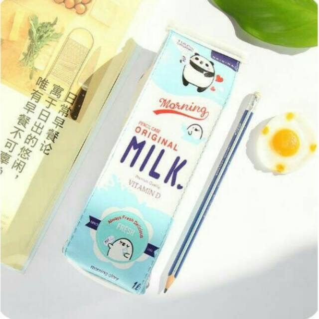 

171 tempat alat kotak pensil bentuk kotak susu / milk goodie bag