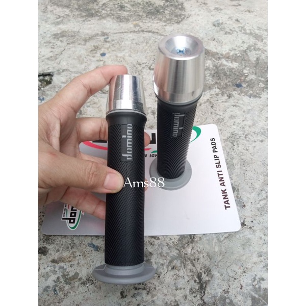 HANDGRIP DOMINO BULU GRIP MOTOR COPY MODEL RCB HG66 BULU + SATU SET JALU STANG CHROME UNIVERSAL