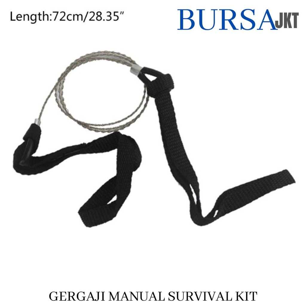 GERGAJI KAWAT SURVIVAL KIT DENGAN PEGANGAN KARET WIRE CHAIN SAW OUTDOOR KEMAH