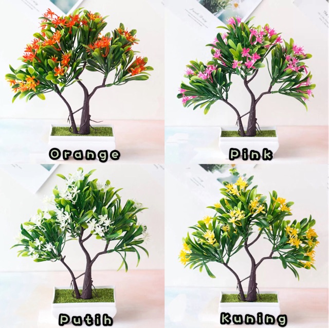 AM354 Bunga plastik / pajangan bunga Artificial / 4warna  Vas Petak-1