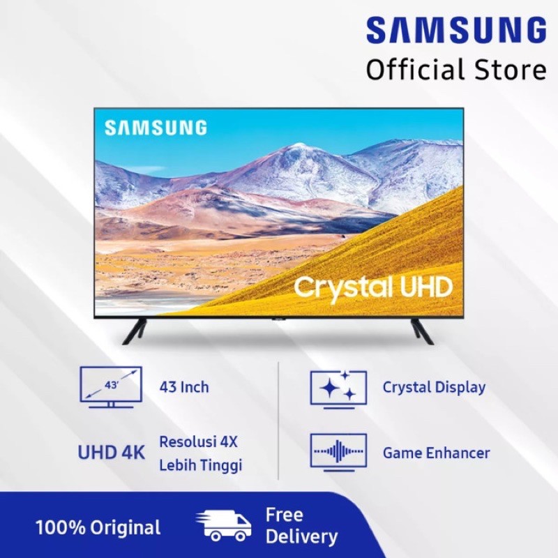 Samsung SMART LED TV 43 inch Crystal UHD 4K - 43TU8000 NEW 2020 RESMI