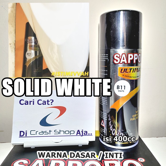 

Cat Semprot Pilox Sapporo Ultimate B11 White 400cc Warna Putih Pylox Bukan Samurai Diton