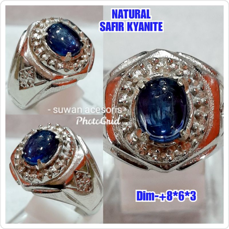 batu permata blue safir kyanite cincin safir asli 01