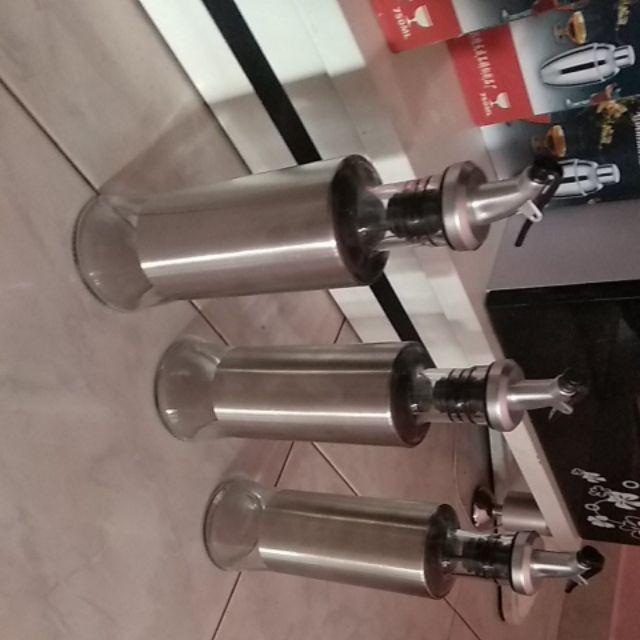 O724 Botol Minyak Botol Kecap Botol Cuka Dengan Pourer Dan Tutup 350ml