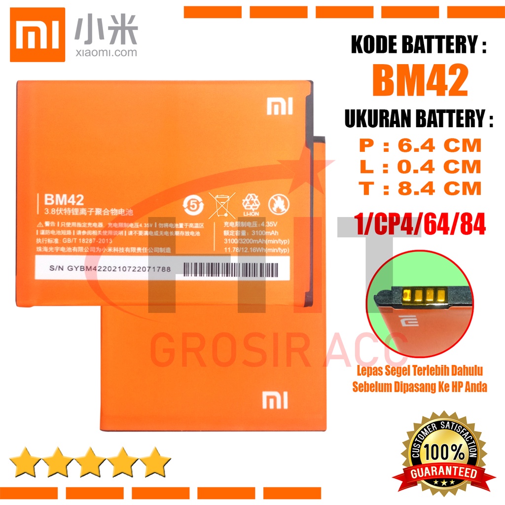 Baterai Battery Xiaomi Redmi Note 1 / Baterai BM42