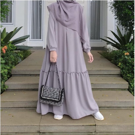 Jovinna Maxi / Dress Gamis / Gamis Jumbo / Size S M L XL XXL Fashion Muslim Terbaru Matt ITY Crepe