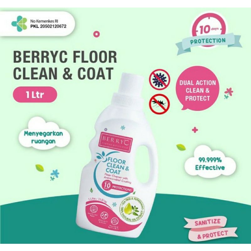 BerryC Floor Cleaner &amp; Coat pembersih lantai antibakteri 1L Berry C