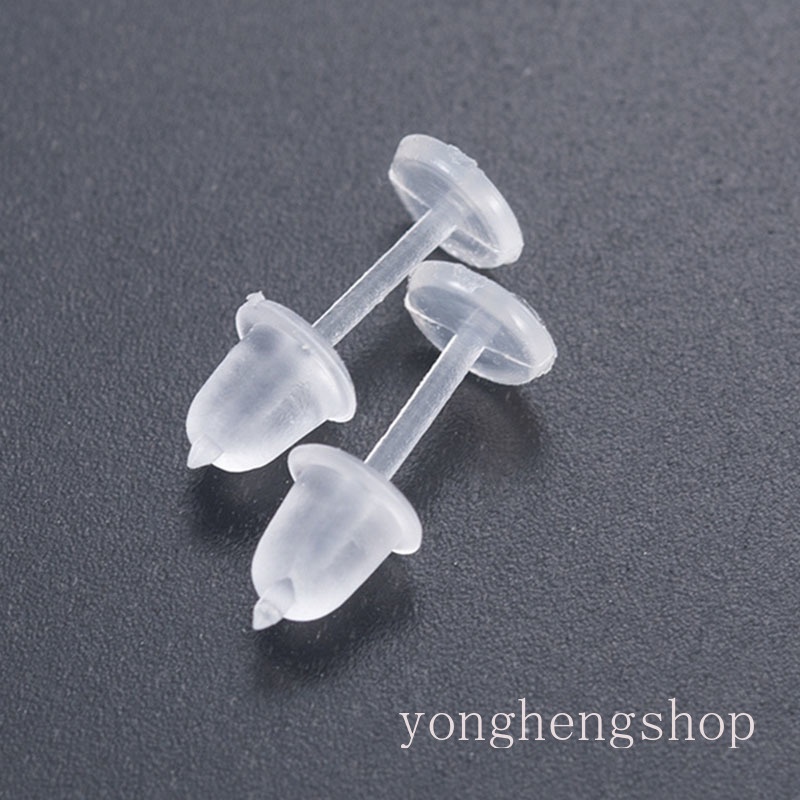 50pcs / Kantong Anting Tusuk Bahan Plastik Hypoallergenic Anti Alergi Transparan Untuk Wanita