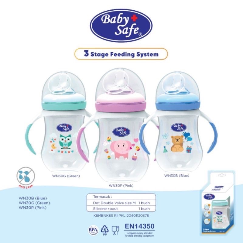 Botol Susu Bayi Anak Baby Safe WN30 3 Stage Feeding Bottle
