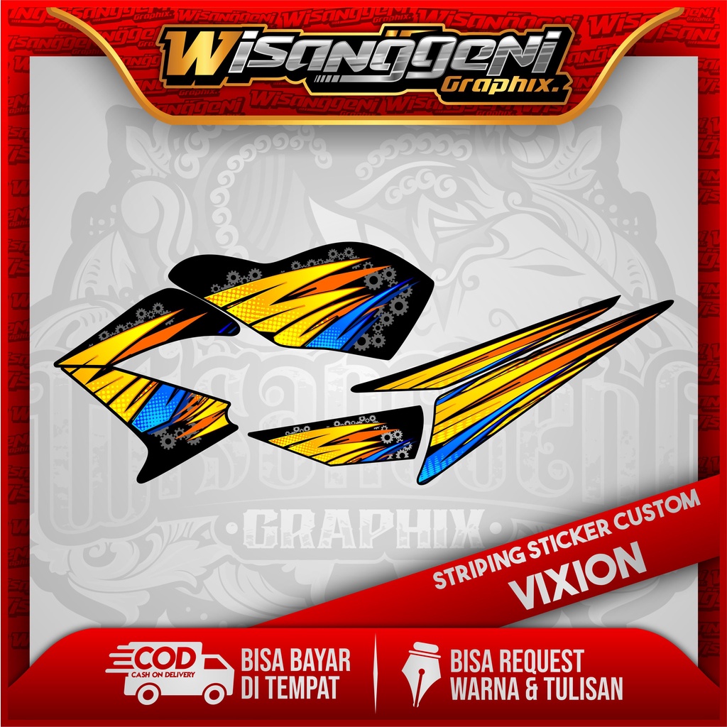 STRIPING STICKER DECAL YAMAHA OLD VIXION CUSTOM 11 STIKER MOTOR VARIASI