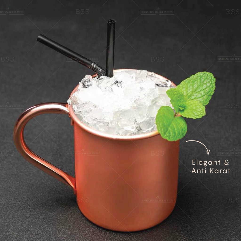 Gelas Mug Stainless SUS 304 Rosegold 420ml 500ml Mojito Mocktail Cocktail Elegant Mewah