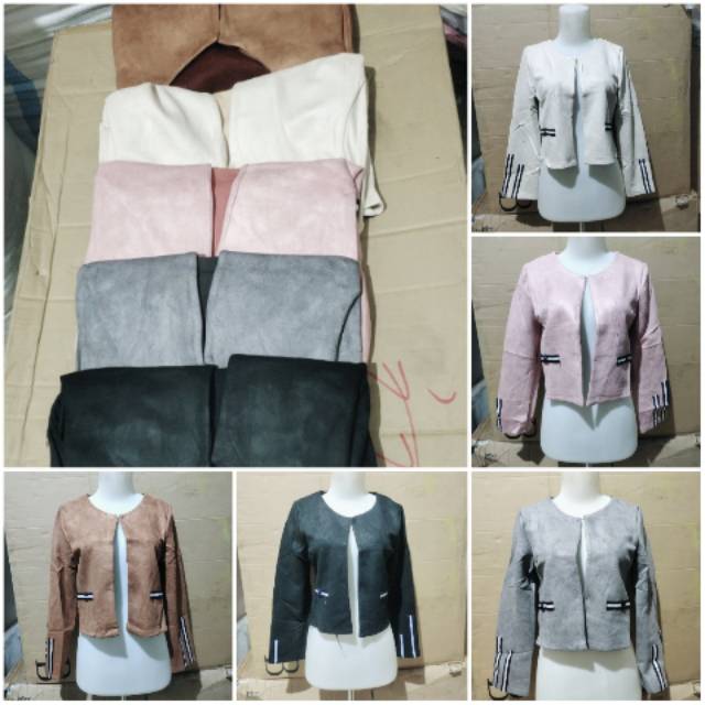 Blazer import bahan suede original