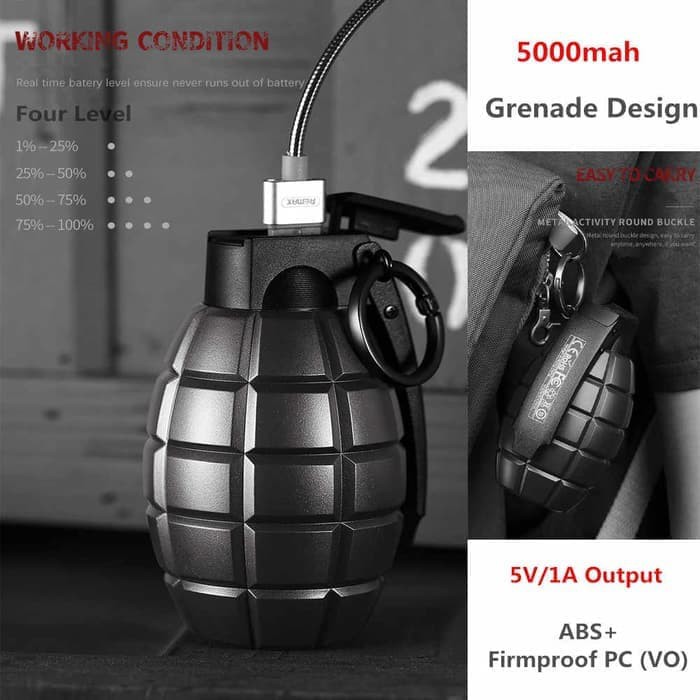 Remax RPL-28 Grenade Model Power Bank / Powerbank 5000mAh