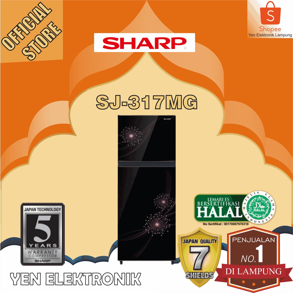 Kulkas SHARP SJ 317MG Shine Kulkas 2 Pintu Garansi Resmi SHARP 5 Tahun