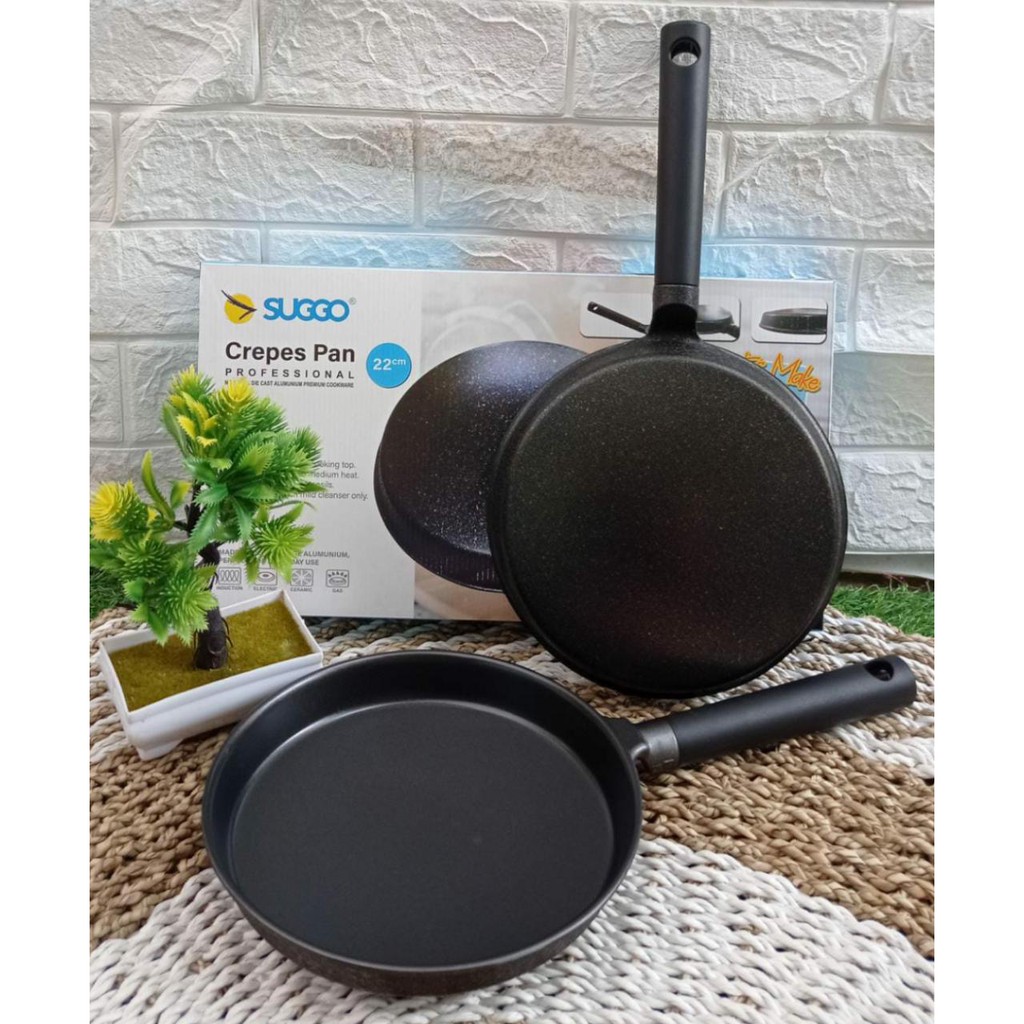 Suggo Crepes Maker 22cm / Wajan Kwalik  Crepes Pan Teflon Maker Cetakan Kulit