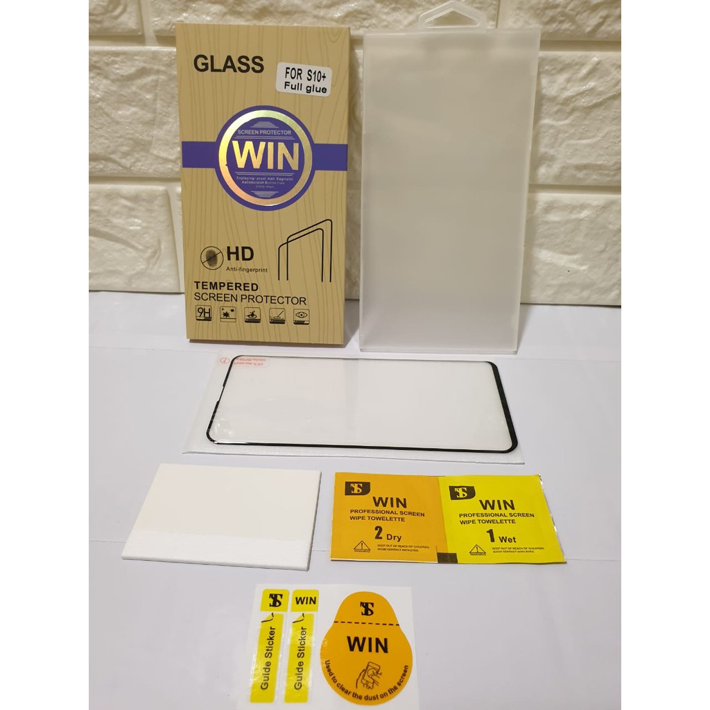 Tempered Glass WIN HD Samsung S10 PLUS Full Glue Full Cover Curve Best