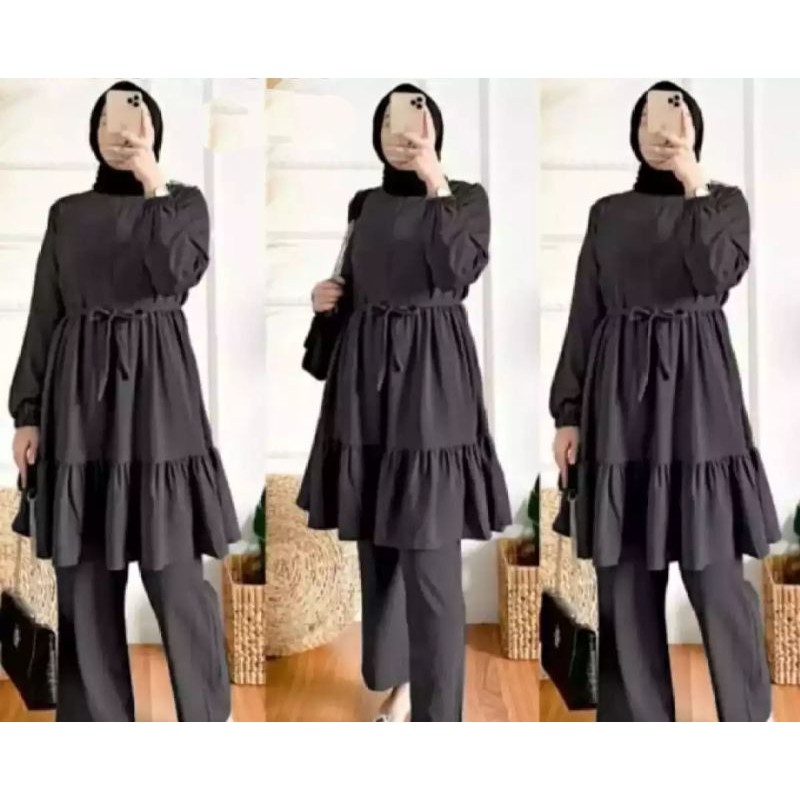 aira set terbaru // one set tunik polos jumbo