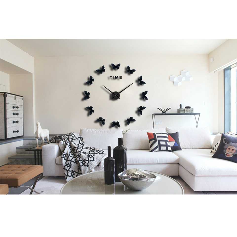 Jam Dinding Besar DIY Giant Wall Clock 120cm Model Butterfly - DIY-205