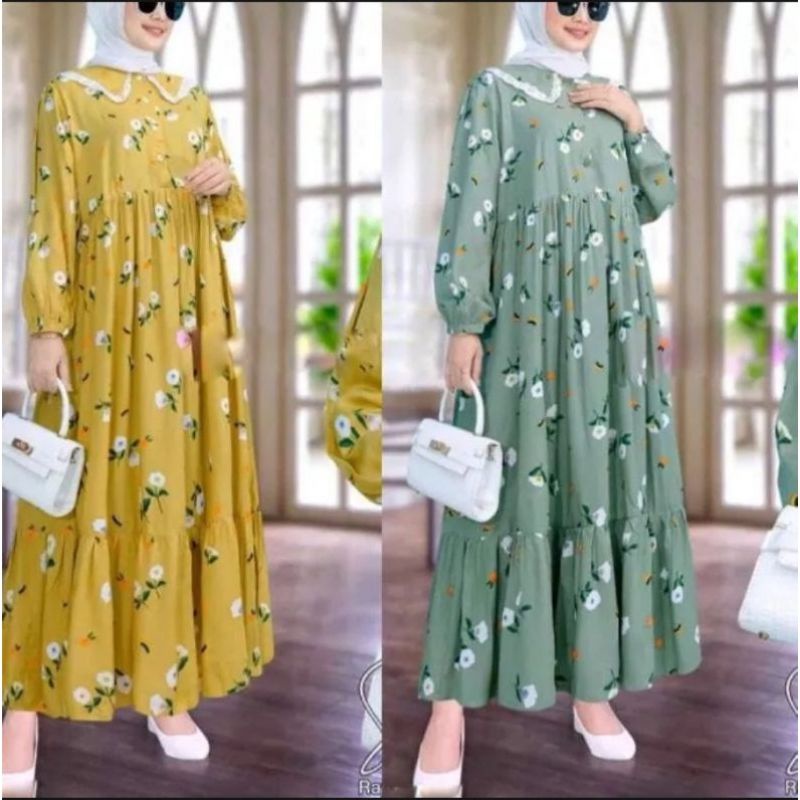 SONYA MIDIDRESS//MOTIF RAYON BUNGA SONYA