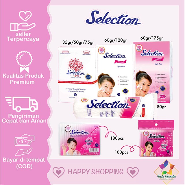 ❤ RATU ❤ Selection Kapas Kecantikan Tebal, Tipis, Oval, Bulat | Cotton Bud | Cotton Balls | Mirabella | Sari Ayu | Kapas Wajah Sariayu Mirabela