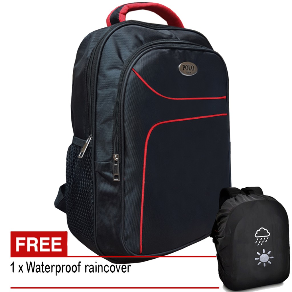 6.6 Shopee Belanja Gratis!! Promo - Polo Tas Ransel Laptop Sekolah SMP SD Backpack Unisex Tas Ransel Murah Free Raincover