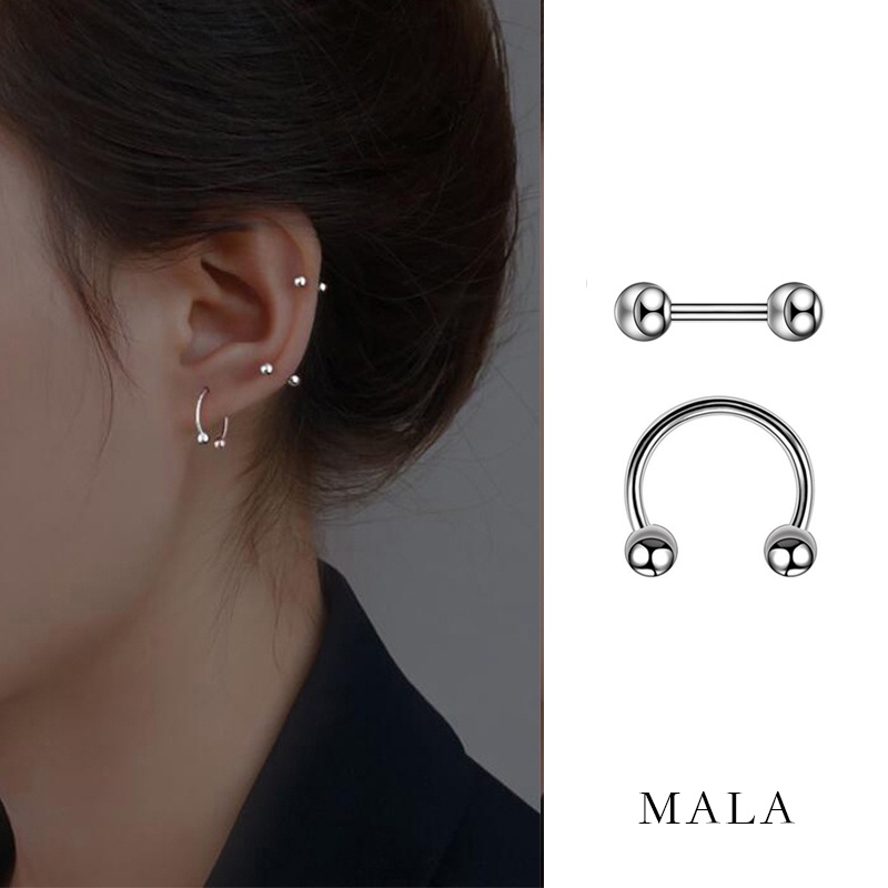 1 Pc Anting Bahan Titanium Steel Gaya Korea Untuk Unisex