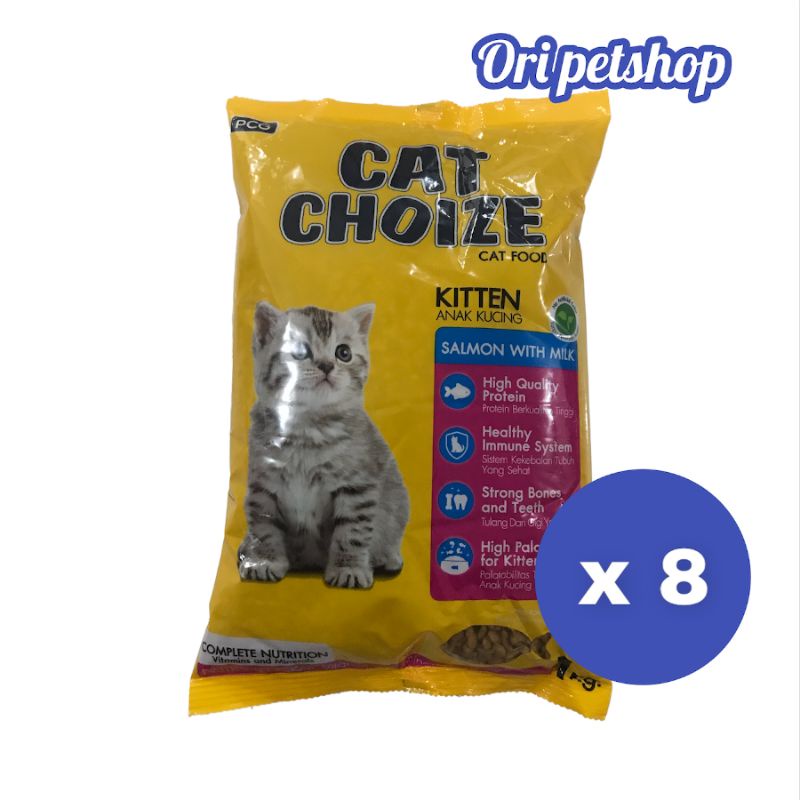 ( 8 PCS) Makanan Kucing Cat Choize Kitten Salmon 1kg - Grab/ Gosend