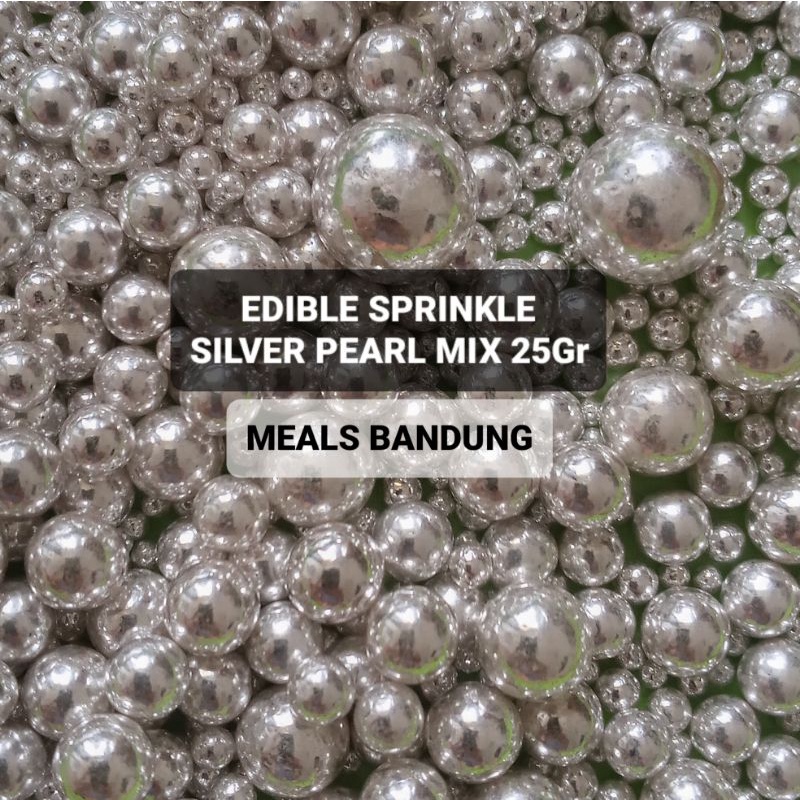 

Edible Sprinkle Mutiara Silver Pearl Mix 25gr