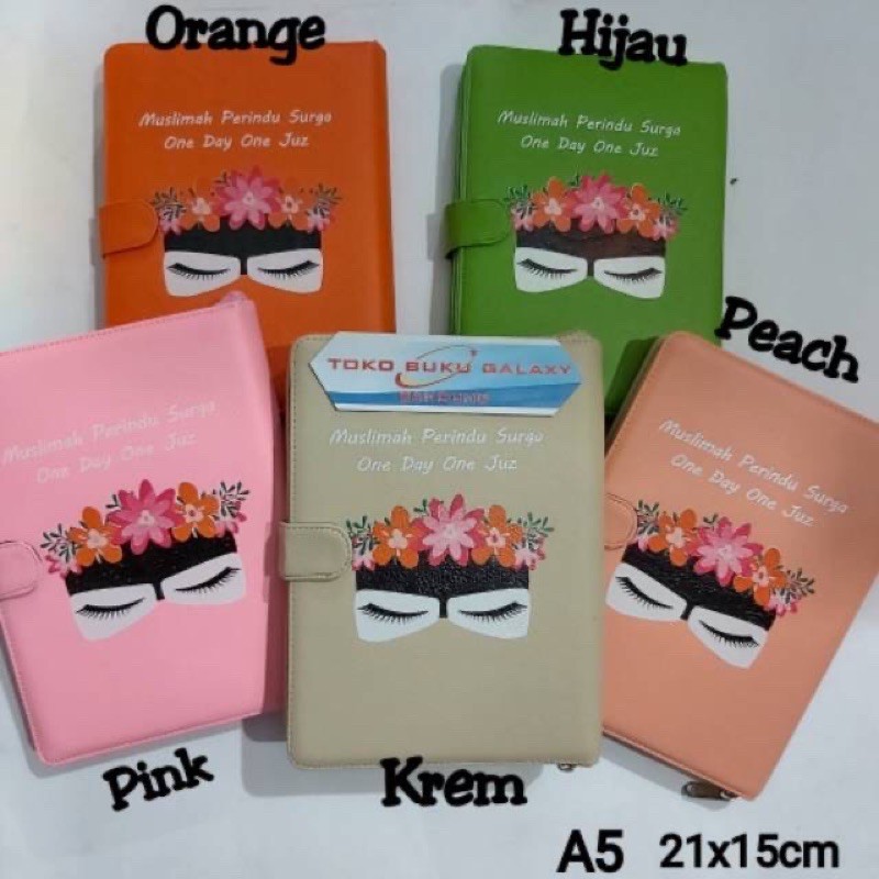 SAMPUL AL QURAN A5 21 X 15 CM SEDANG ANTI AIR COVER AL QURAN MUSLIMAH WANITA KHAKI PINK HIJAU DOMPET
