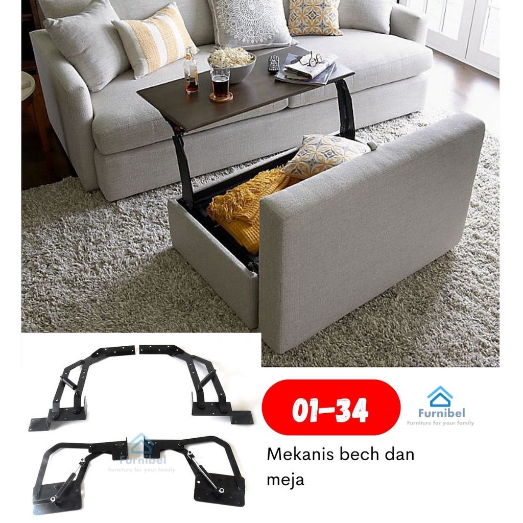 mekanis 01-34 Bech and table mechanism, engsel sofa peti, engsel sofa, engsel, hanya mekanisnya saja