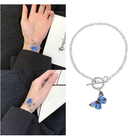 YEEZII Blackpink Kpop Lisa Kupu-kupu Kalung Gelang Emas Set Korea Liontin Retro Rantai Kalung Perhiasan Set Wanita Aksesoris Hadiah