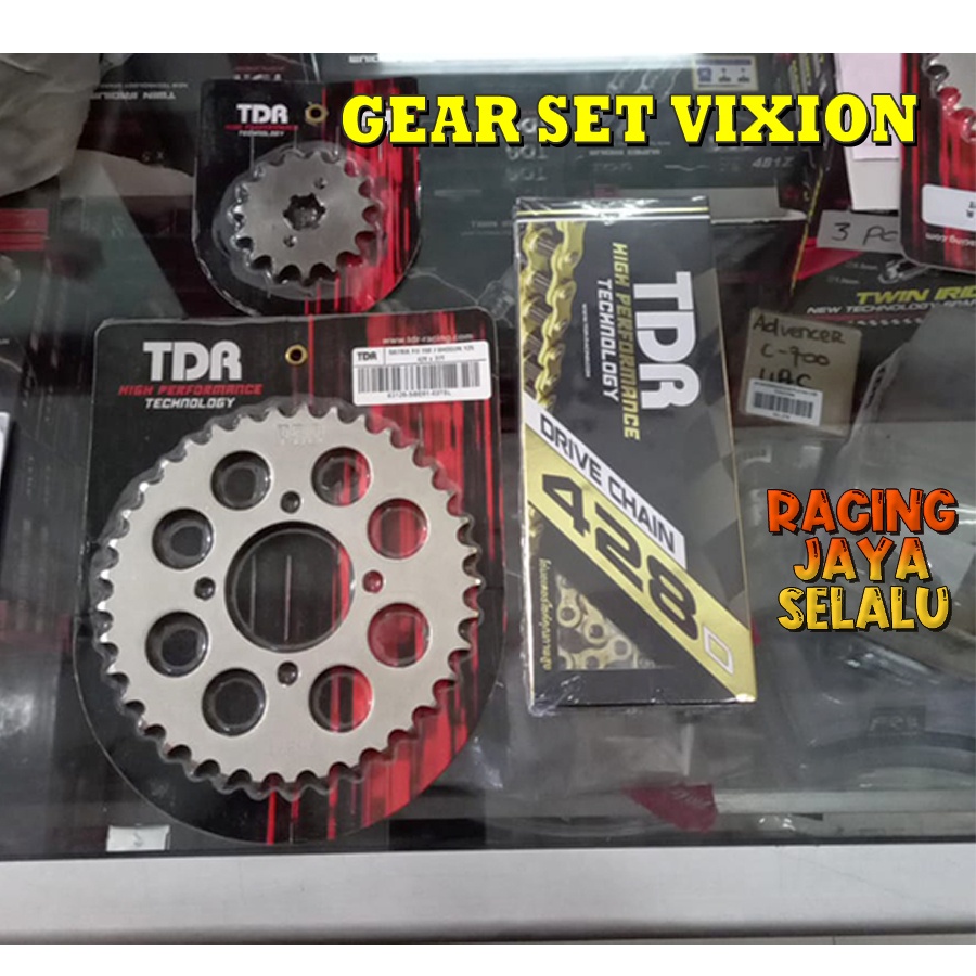 Gear set Gir set TDR rantai gold 428 Vixion old Vixion new Mx king Byson R15 Scorpio Xabre tsk tdr n