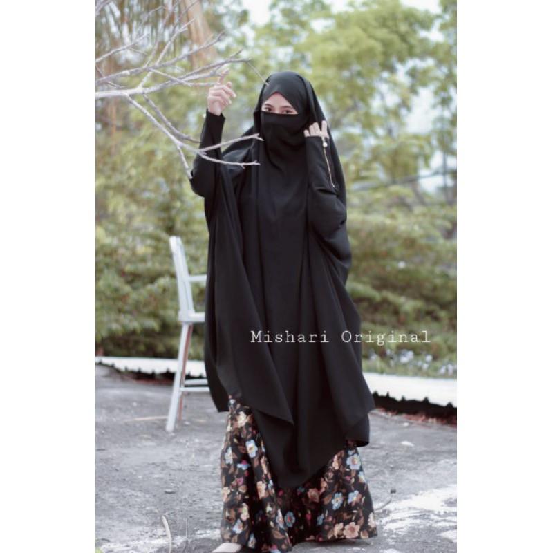 Mshari Hijab French khimar XXXL/Hijab Syari/kerudung syari