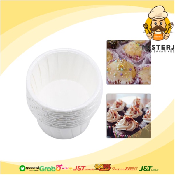 Dragon Rim Cup White | Paper Cup Cake | Paper Cup Case Cake Muffin | 20 Pcs | 100 Pcs