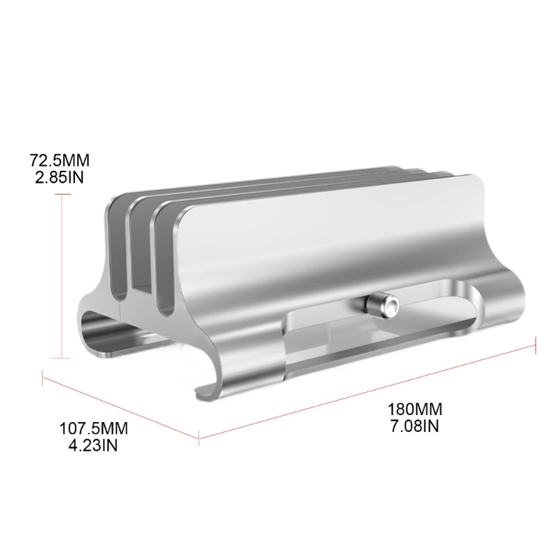 Rak Stand Holder Laptop Vertikal 3 Slot Bahan Aluminum Untuk Laptop 12-32mm / 0.47-1.25 &quot;