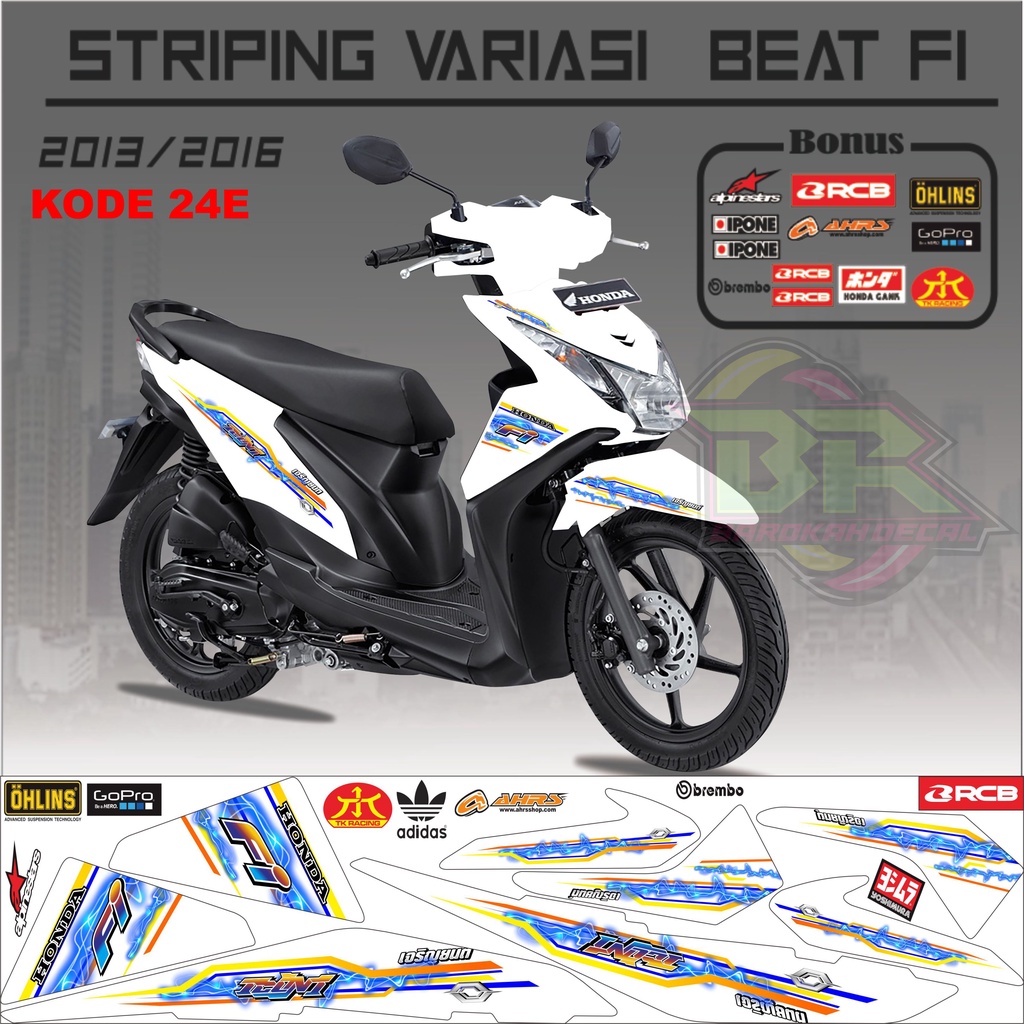 Striping Beat Fi 2013-2016 Stiker Lis Motor Beat Variasi kode 24