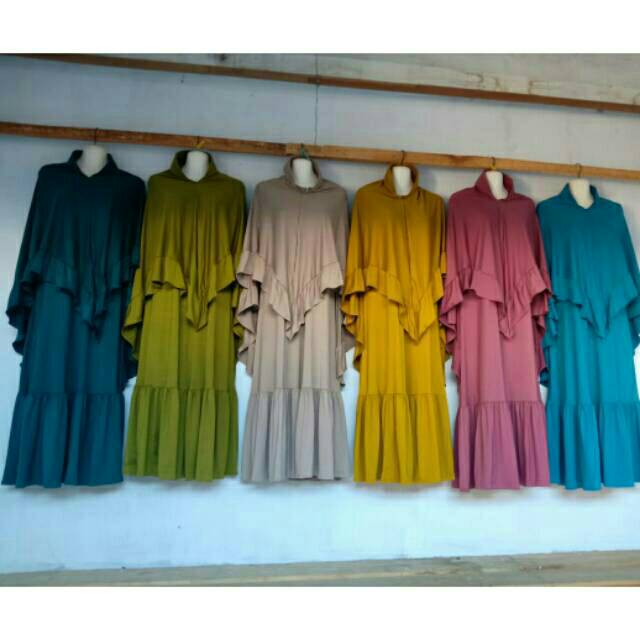 Gamis jersey rampel set ORI Ades collection