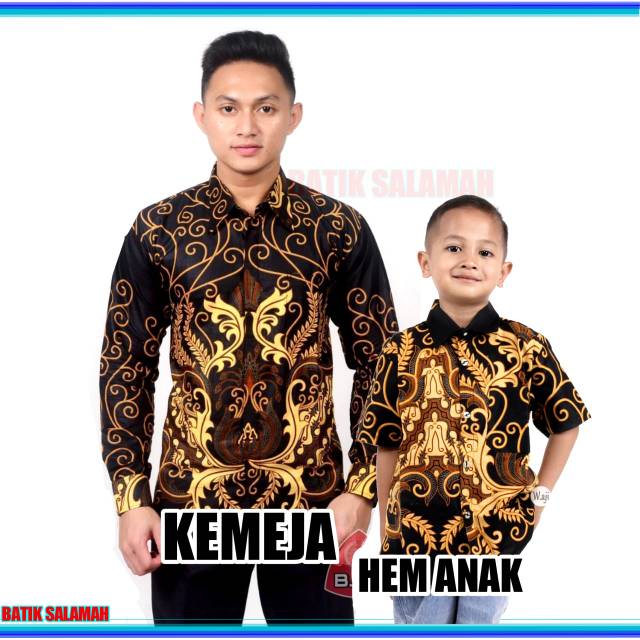 BATIK COUPLE AYAH ANAK/HEM BATIK ANAK,BATIK LENGAN PANJANG