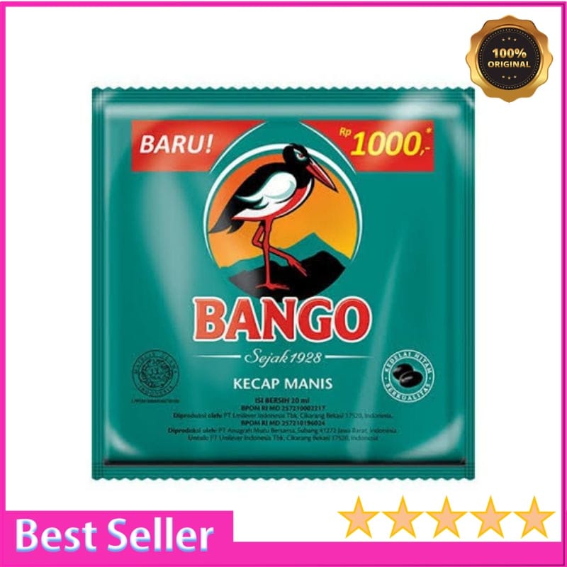 

Kecap manis cap bango ukuran 20 ml ( 1 Sachet ).