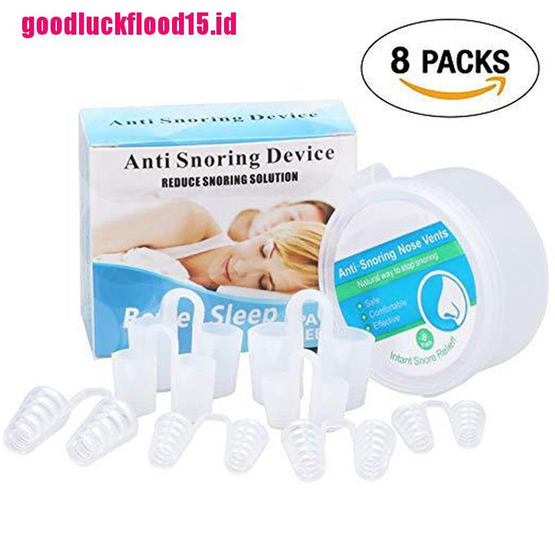 {LUCKID}8Pcs stop snoring nose vents clip anti snore sleep apnea nasal dilators device