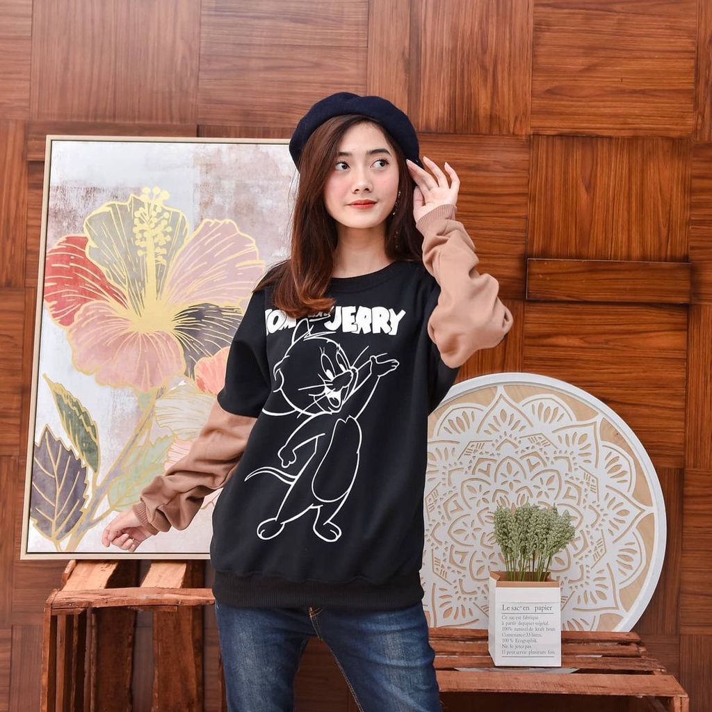 CARTOON SWEASHIRT  II SWEATER CRAWNECK KOMBINASI