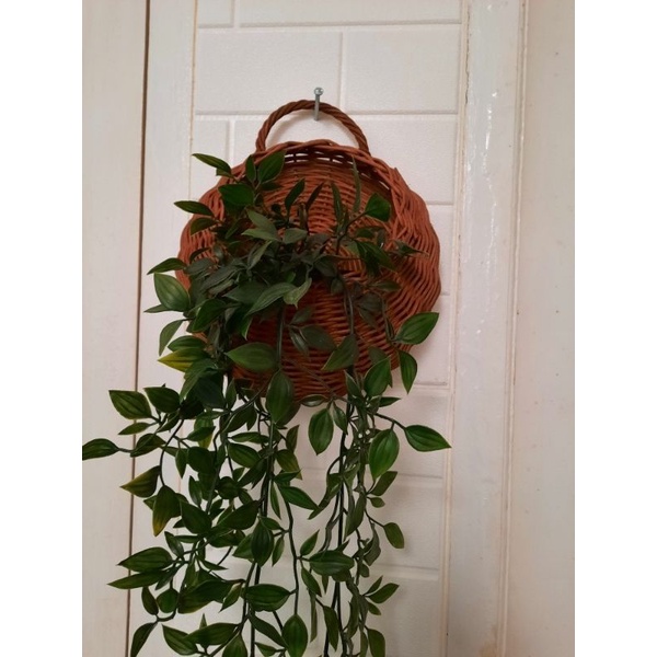 VAS BUNGA DINDING ROTAN / POT BUNGA d16