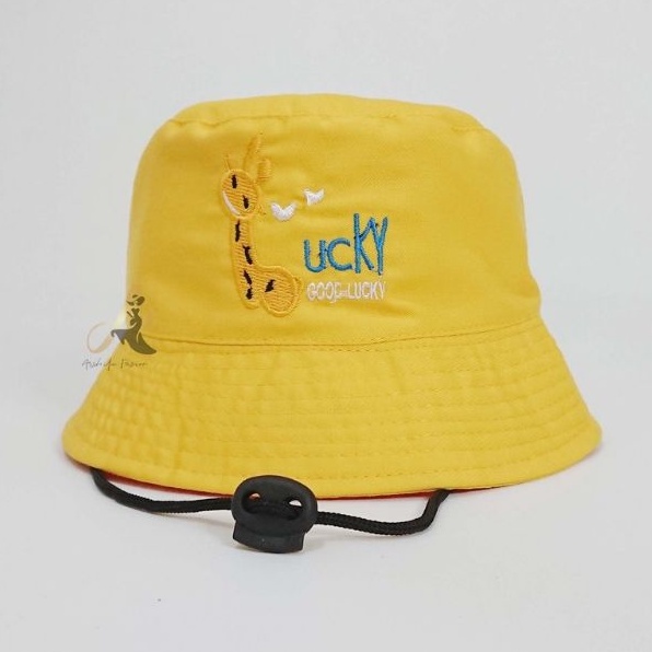 Topi Bucket Anak Bayi Laki laki Perempuan Good Lucky Giraffe Jerapah 1 2 3 4 5 6 7 8 9 Tahun Premium Hight quality