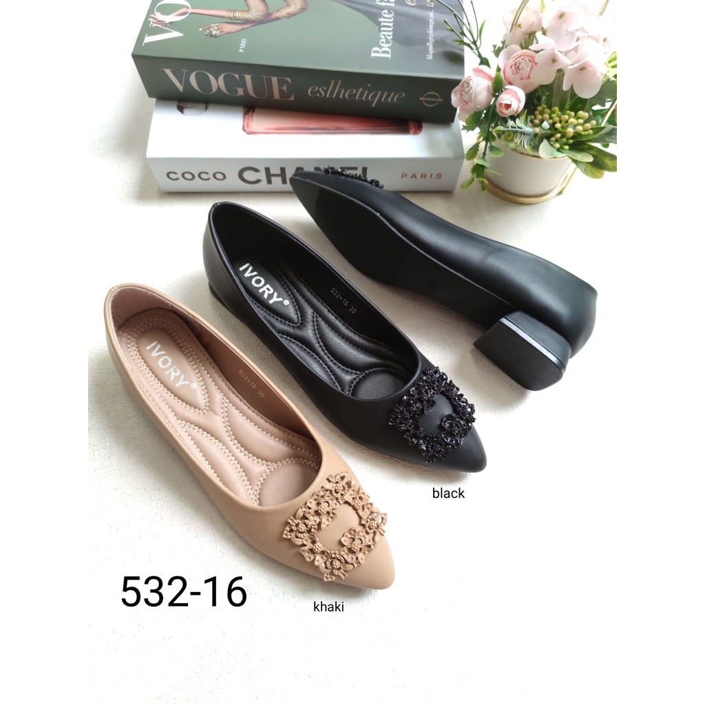 IVORY Sepatu Wanita Heels 2cm Pantofel Kerja 532-16