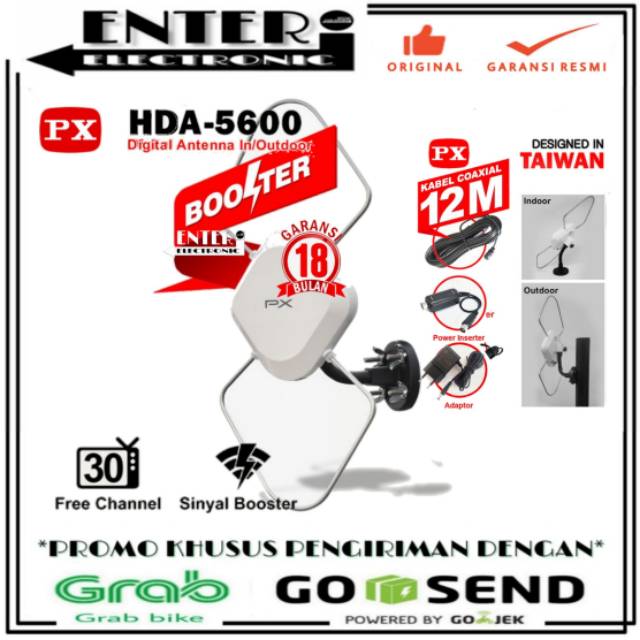 PX HDA5600 - PX ANTENA TV DIGITAL INDOOR OUTDOOR ANTENA TV LED PX HDA 5600